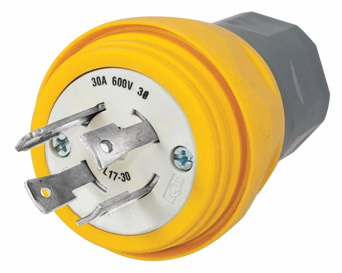 Hubbell Incorporated Hubbell HBL28W77 Watertight Locking Plug L17-30P 30 A 600V AC — product photo