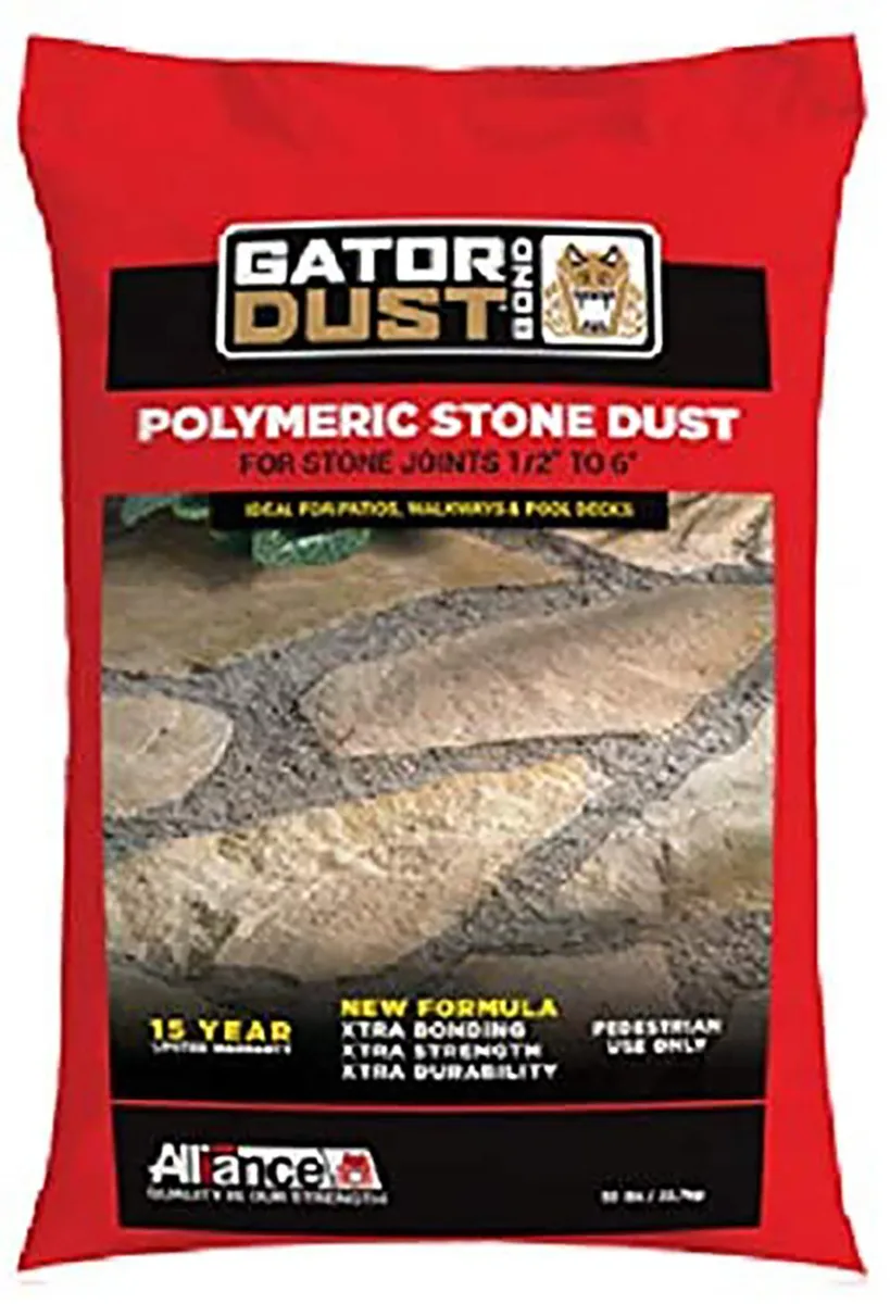 Bag of gray polymeric stone dust for joints up to 15 cm wide