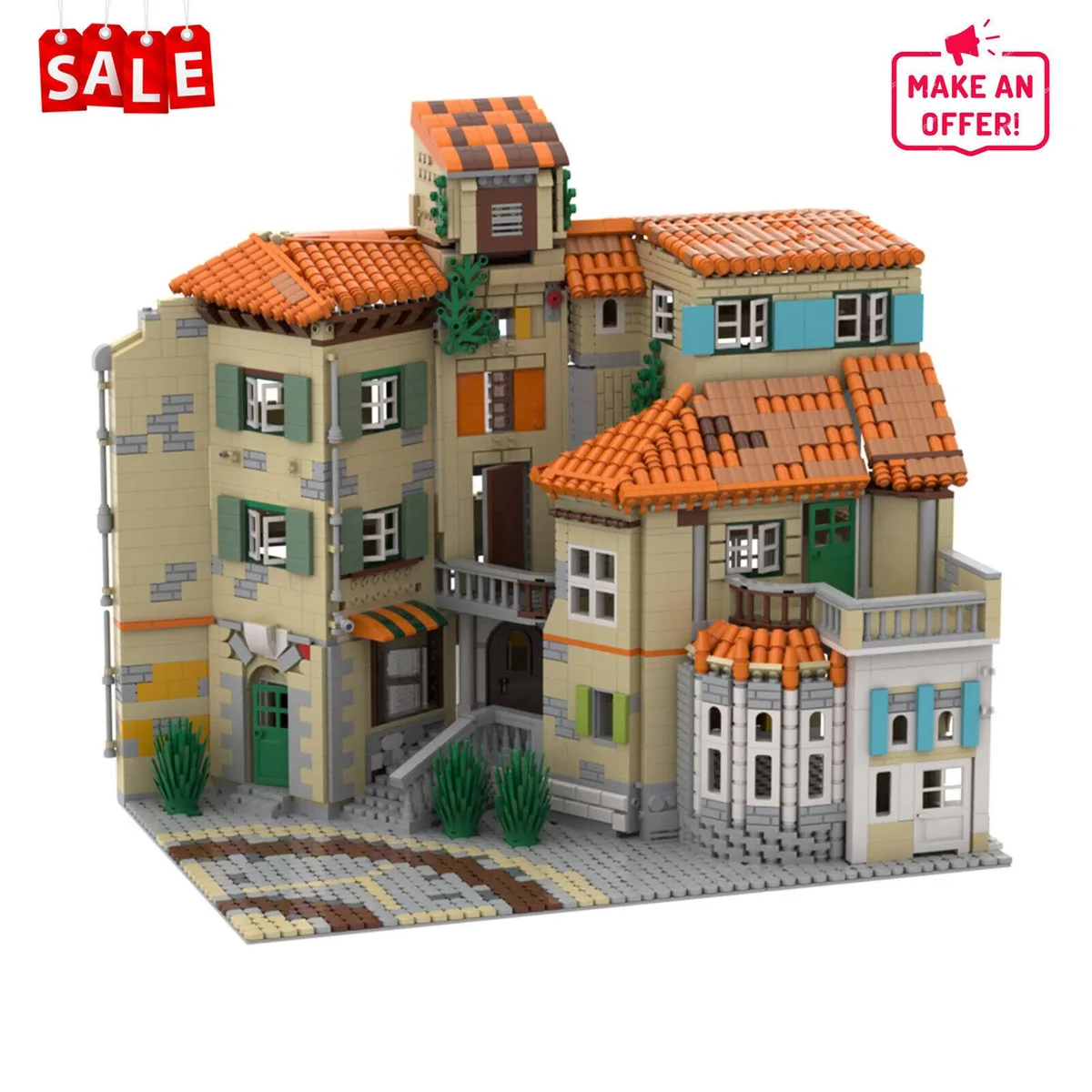 ZITIANYOUBUILD ZITIANYOUBUILD Italian-style Mansion Corner 3365 Pieces Modular Building MOC Educational Toy — product photo