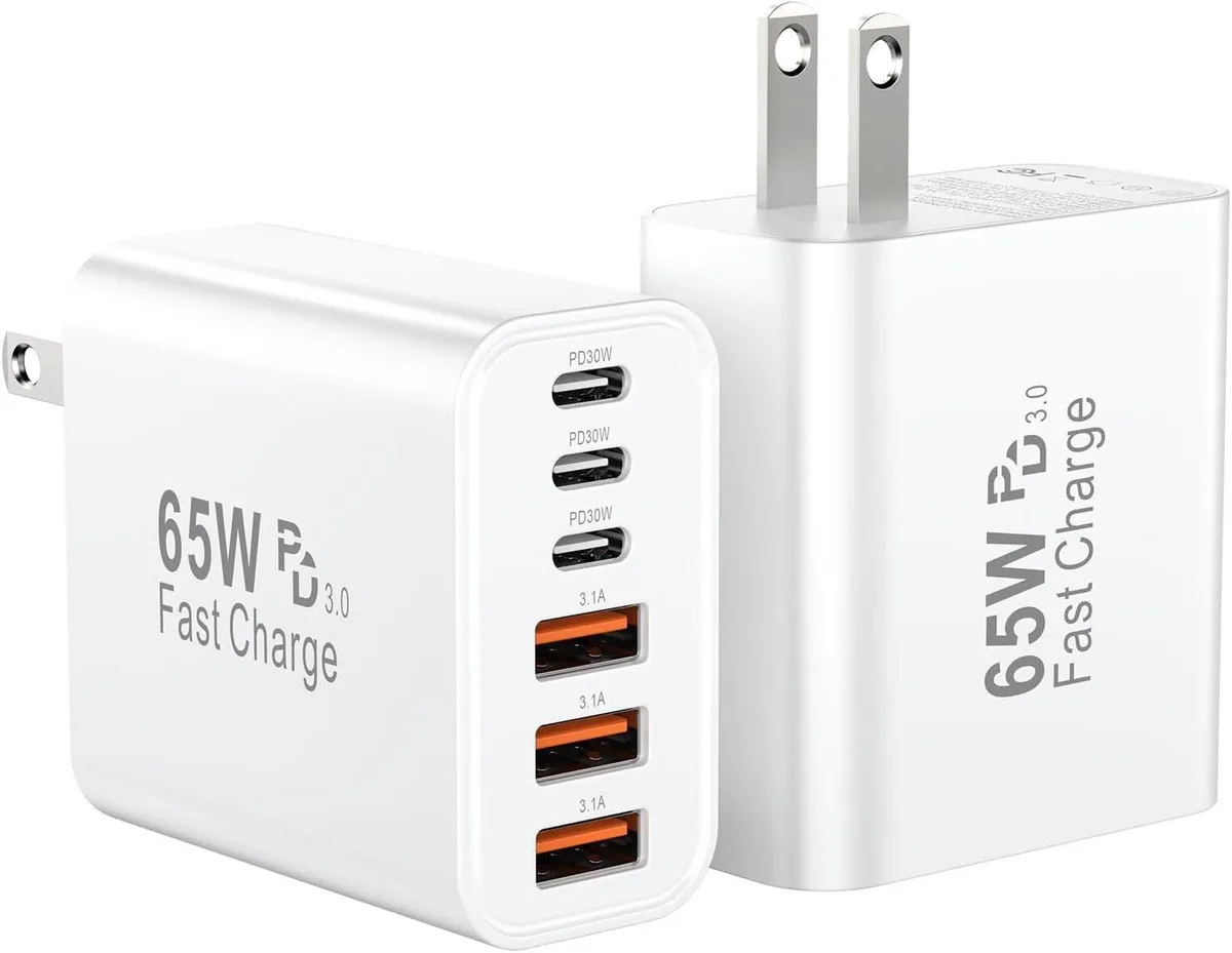 ONITOON ONITOON 65W 6-Port USB-C/A Wall Charger 2-Pack — product photo