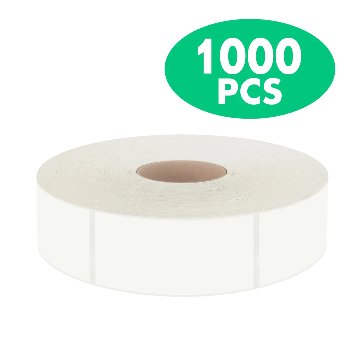 White rectangular label roll with perforation lines