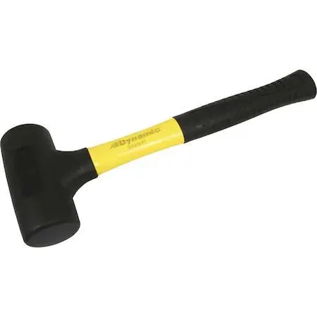 Dynamic D041067 2lb dead blow hammer with weather resistant fiberglass handle and non-slip rubber grip