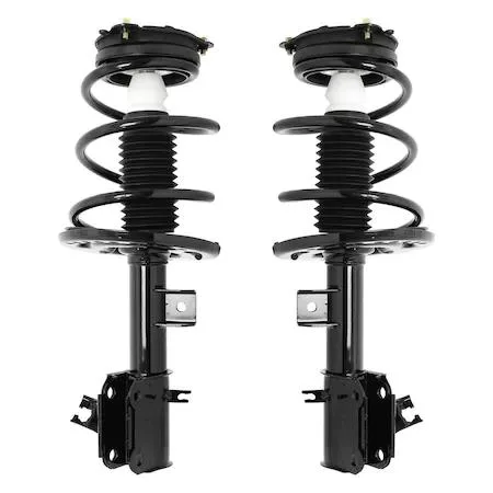 Pair of silver front strut assemblies with springs, ready to install