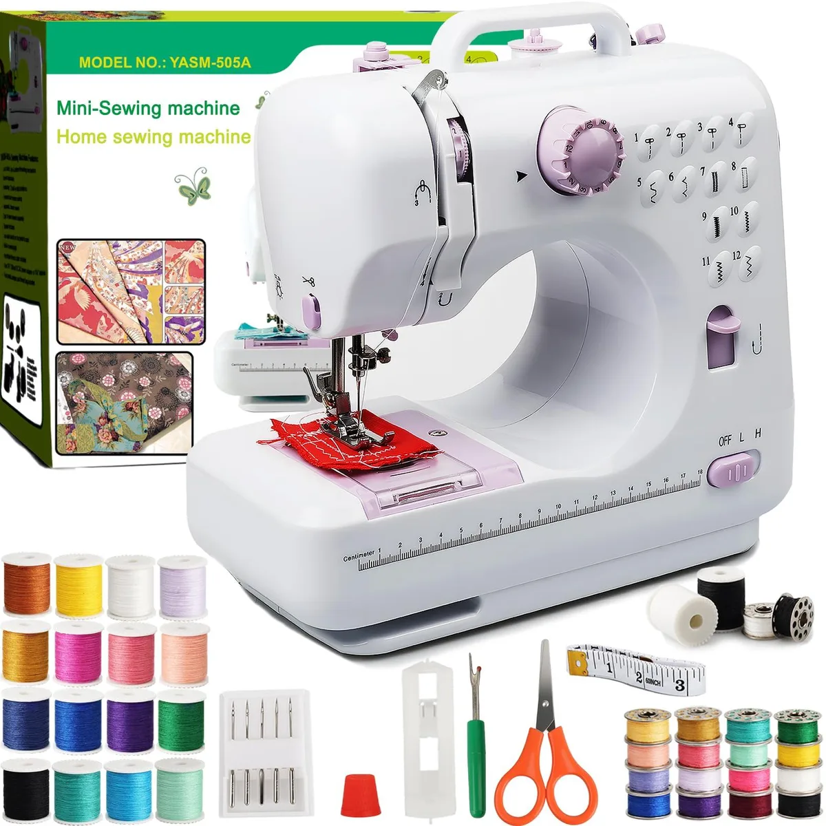  Wellston RXZER23 sewing machine 12 stitches 32-color thread pack 3.5lbs — product photo