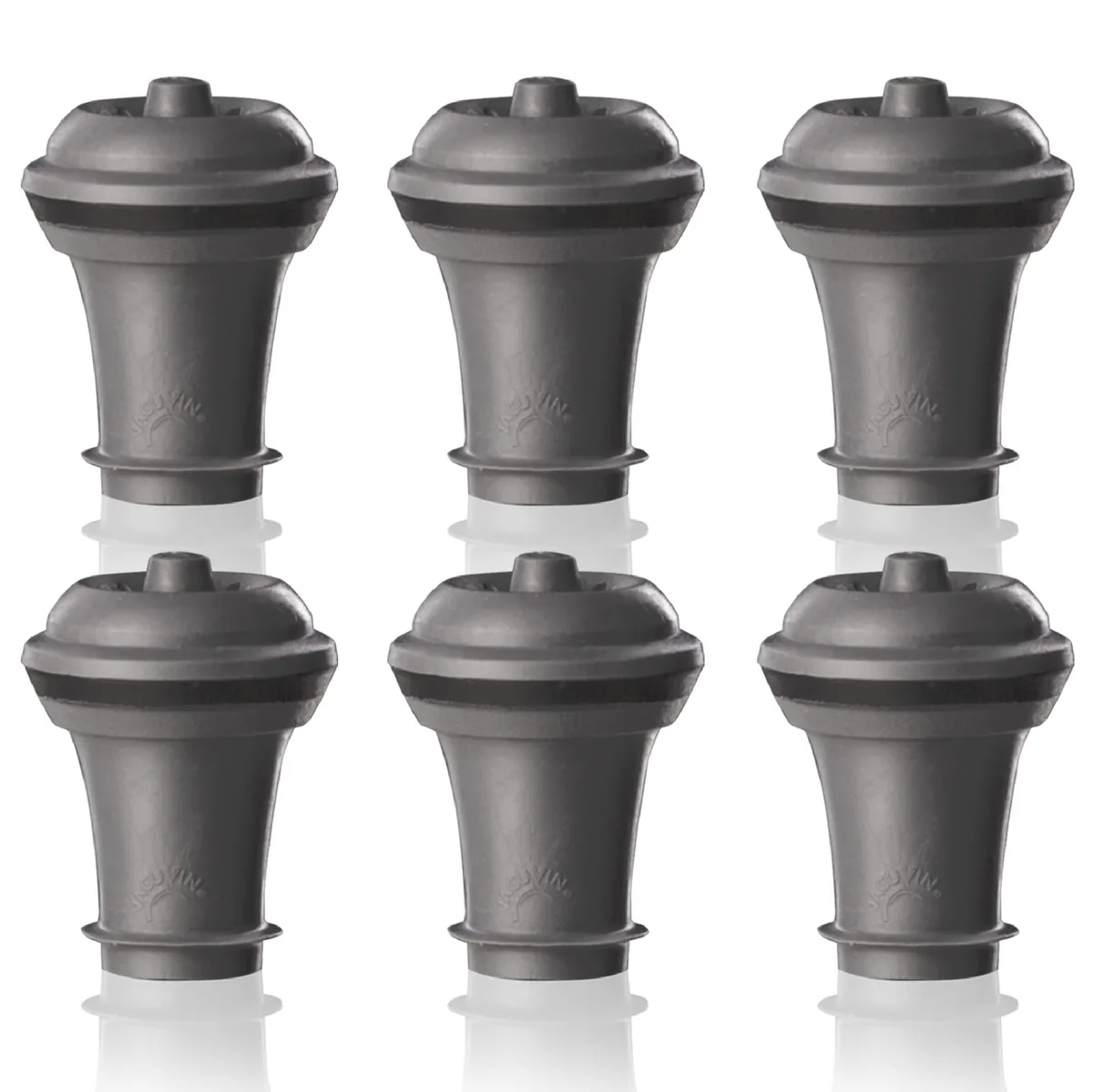  Vacu Vin Wine Saver Vacuum Stoppers 6 Gray 10 Days — product photo