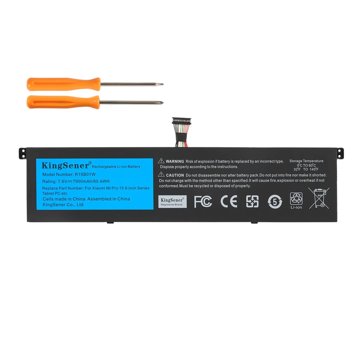 KingSener KingSener R15B01W laptop battery 7.6V 7900mAh 60.4Wh for Xiaomi Pro 15.6 inch — product photo