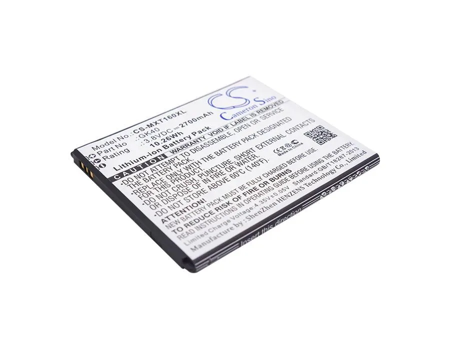 Rectangular Cameron Sino replacement battery, matte finish, 2700mAh 10.26Wh