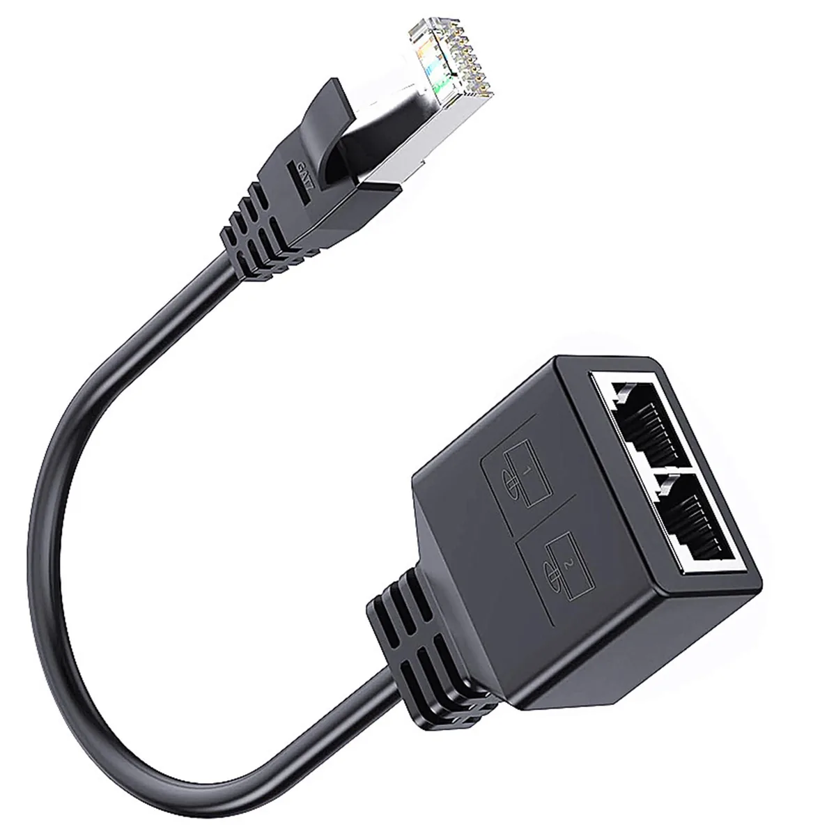 WRIARICH WRIARICH RJ45 Male to 2 Female Ethernet Splitter Cable 1FT — product photo