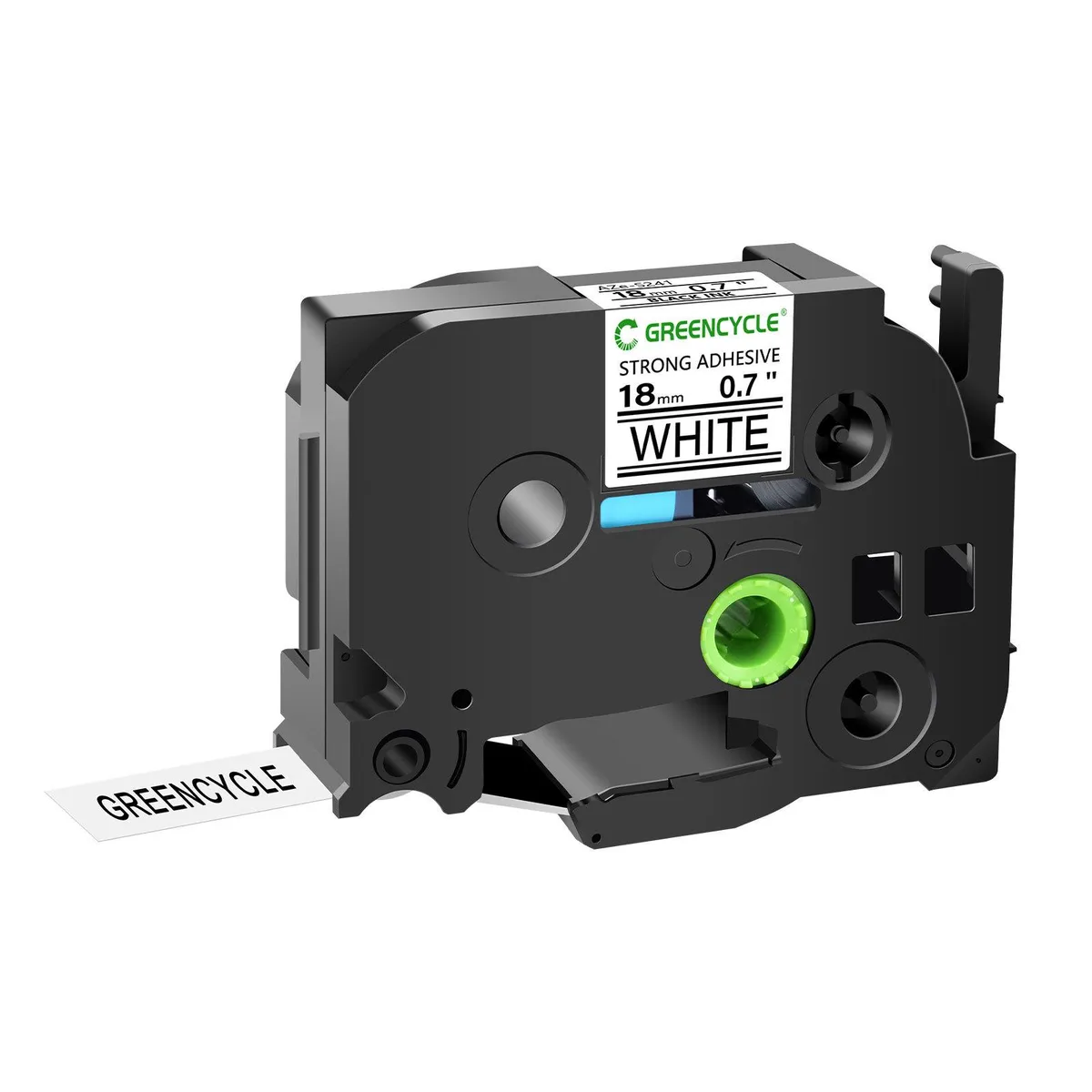GREENCYCLE GREENCYCLE TZe-S241 18mm 26.2ft Black on White labelmaker tape — product photo