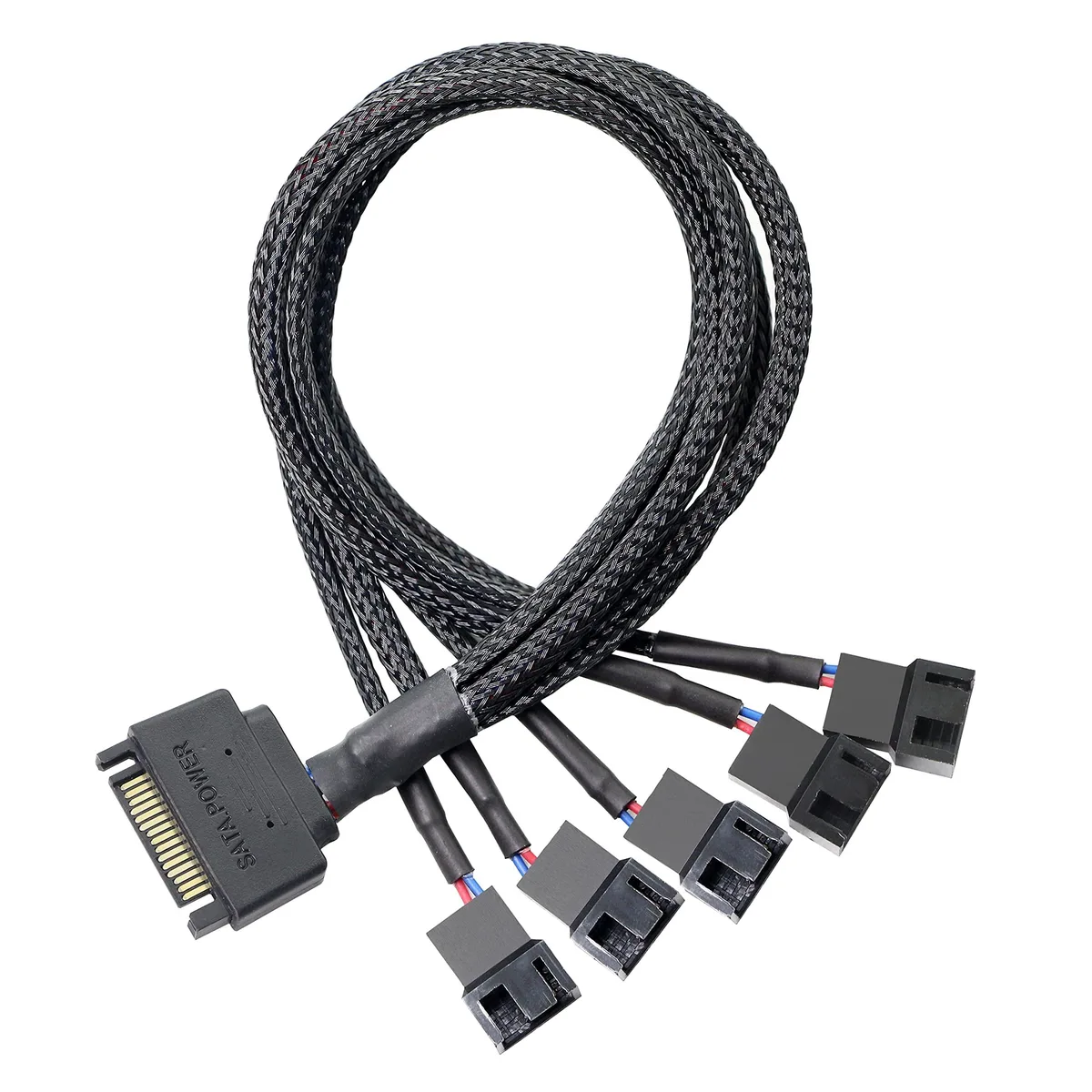 BUCIER BUCIER SATA 15 pin to 5 x 3/4 pin fan splitter 34 cm black — product photo