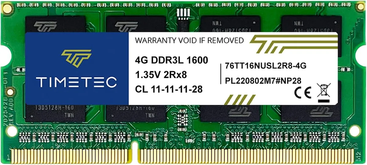 Timetec Timetec MR-H4GD316S7D-NA 4GB DDR3L 1600MHz CL11 1.35V 204-Pin SODIMM Laptop RAM — product photo
