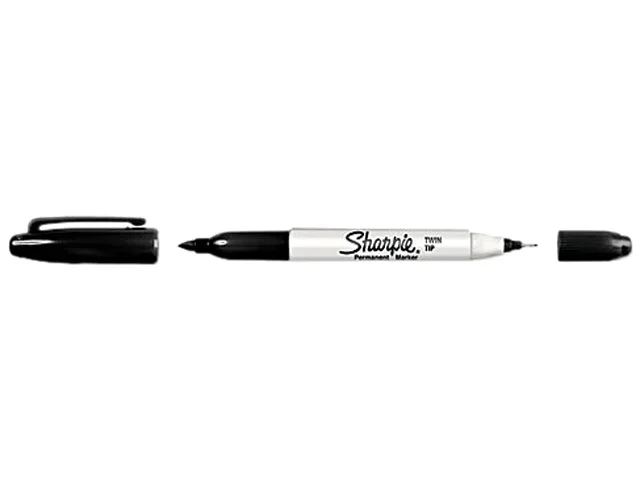 Sharpie Sharpie 32201 twin-tip permanent marker black fine ultra fine point — product photo