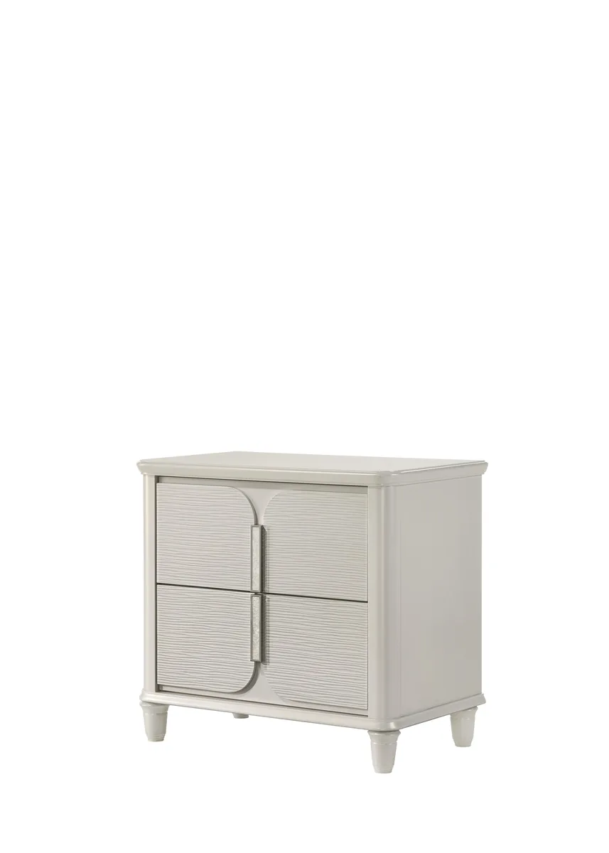 tuphen tuphen Laveda Pearl White Nightstand Bedroom Set — product photo