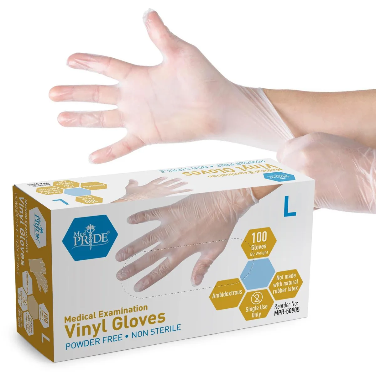  Vibe MPR-50905 Exam Gloves Latex-Free Powder-Free 100-Count — product photo