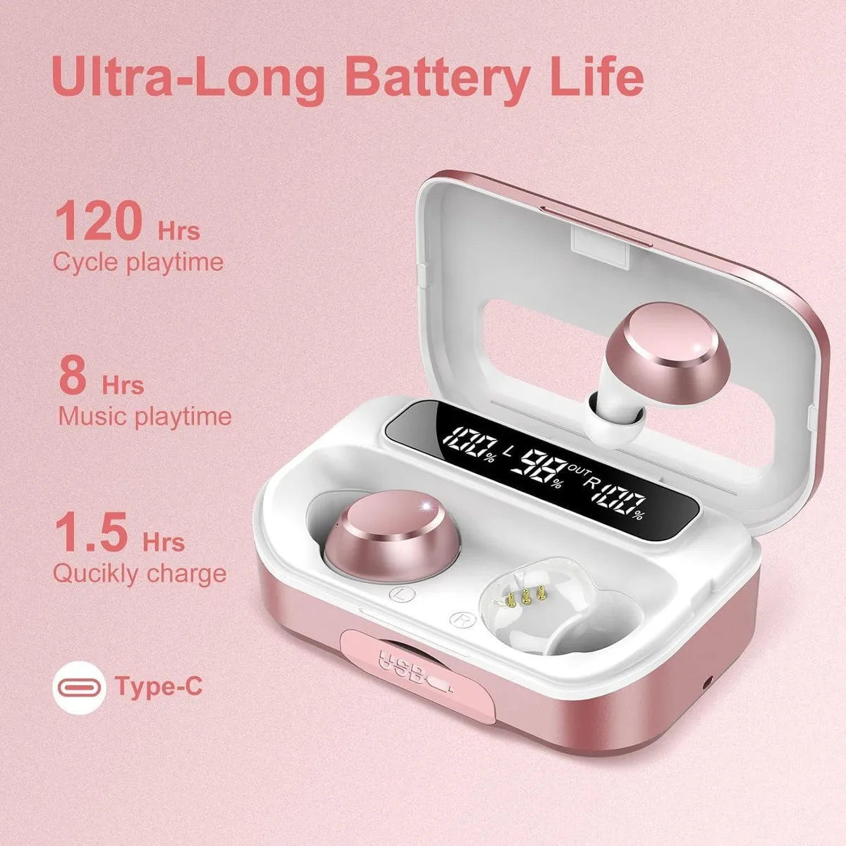 YINGHUA YINGHUA Wireless Bluetooth Earbuds 5.3 128H IPX7 13.44mm — product photo