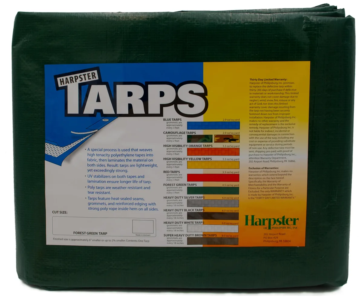 Tarps Direct Tarps Direct 14 x 18 Ft Forest Green Medium Duty 4.5 oz 10 Mil Tarp — product photo