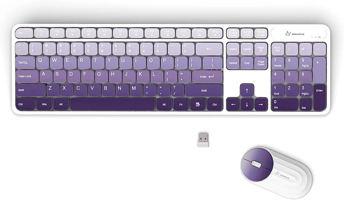 TUKO TUKO Wireless Keyboard and Mouse Combo Gradient Purple — product photo