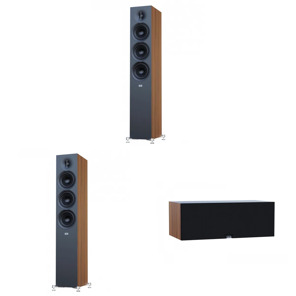Elac Elac Debut 3.0 Walnut 5.25 Inch Tower &amp; Center Bundle — product photo