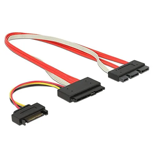 TeKit TeKit SFF-8639 SATA 3.2 Express 18pin &amp; 15Pin Power to SFF-8482 SAS 29pin Data Raid Cable 30cm — product photo