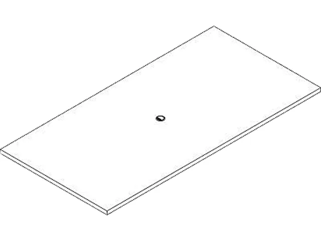 Rectangular conference tabletop with grommet hole, sold as a pair