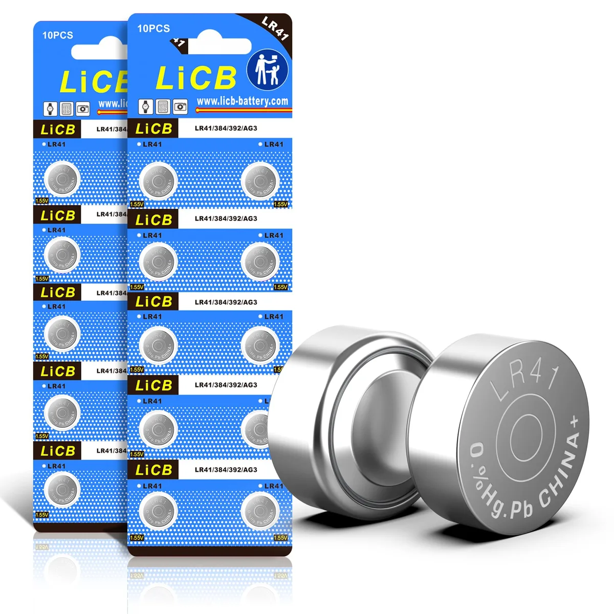 No Sew No Sew LR41 AG3 392 384 192 1.5V Alkaline Button Cell Battery 20 Pack — product photo