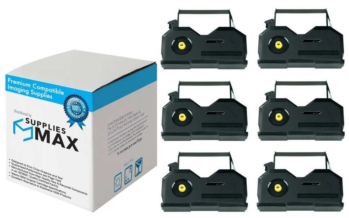 SuppliesMax SuppliesMax SWS1003 Black Typewriter Correctable Ribbon 6 Pack — product photo