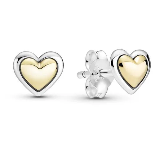 PANDORA PANDORA Domed Golden Heart Stud Earrings 14k Gold — product photo