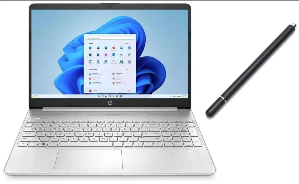 HP HP 15.6" FHD Touch IPS Laptop Intel Core i3-1115G4 8GB 256GB SSD Windows 10 S Silver Stylus Pen — product photo