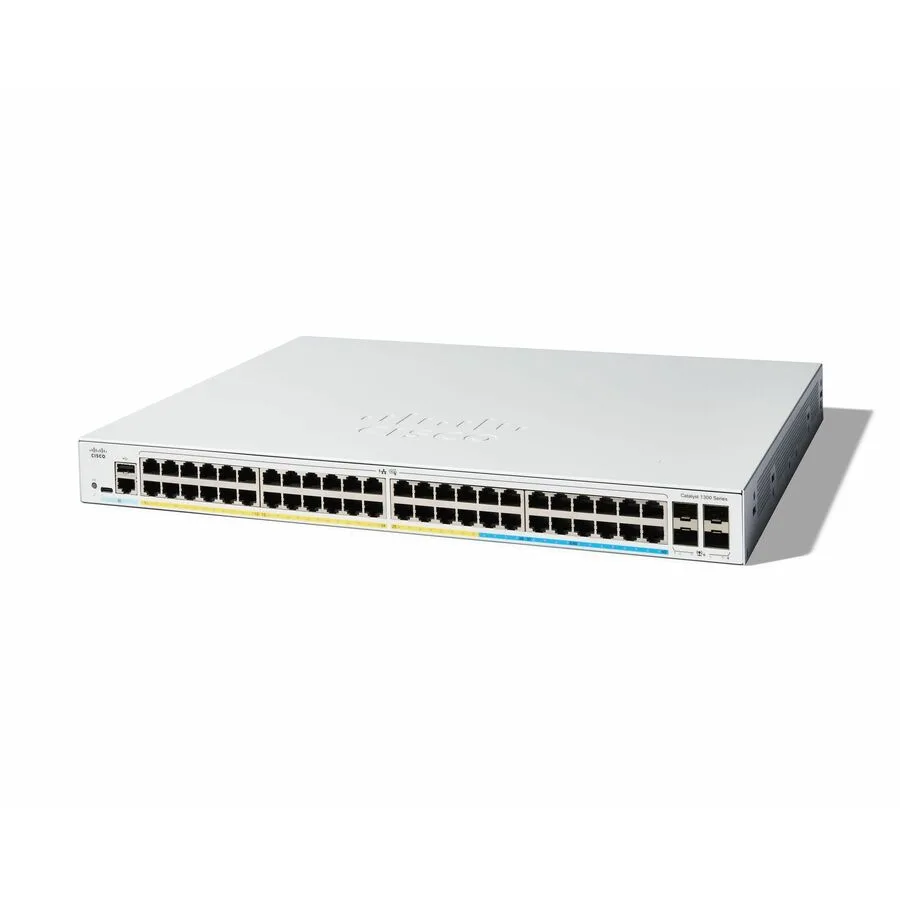 Cisco Systems, Inc. Cisco Systems, Inc. C1300-48P-4X network switch, 48 PoE+ ports, 4×10G SFP+ — fotografie produktu