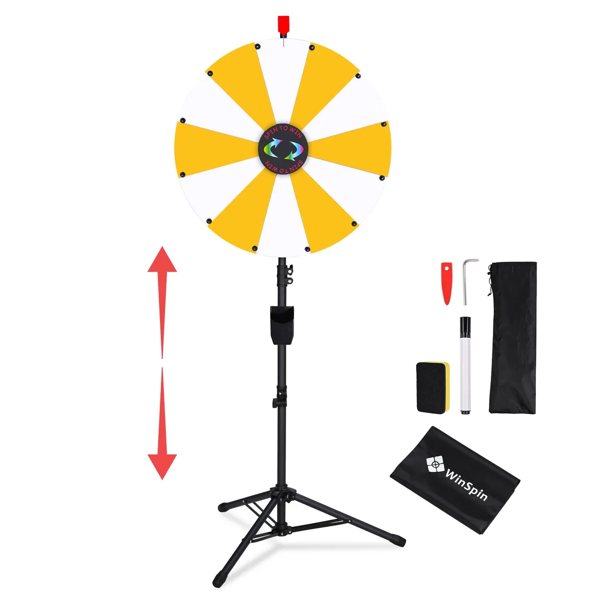 Yescom USA, Inc. Yescom USA, Inc. 35WSPPAR018-TP-YW 24" 12-Slot Prize Wheelupply — product photo