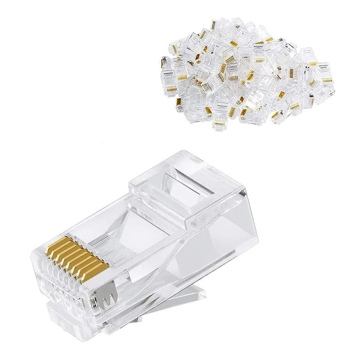  FarShiller CAT5E CAT6 RJ45 8P8C UTP Network Connector 50 Pack Gold 26 AWG — product photo