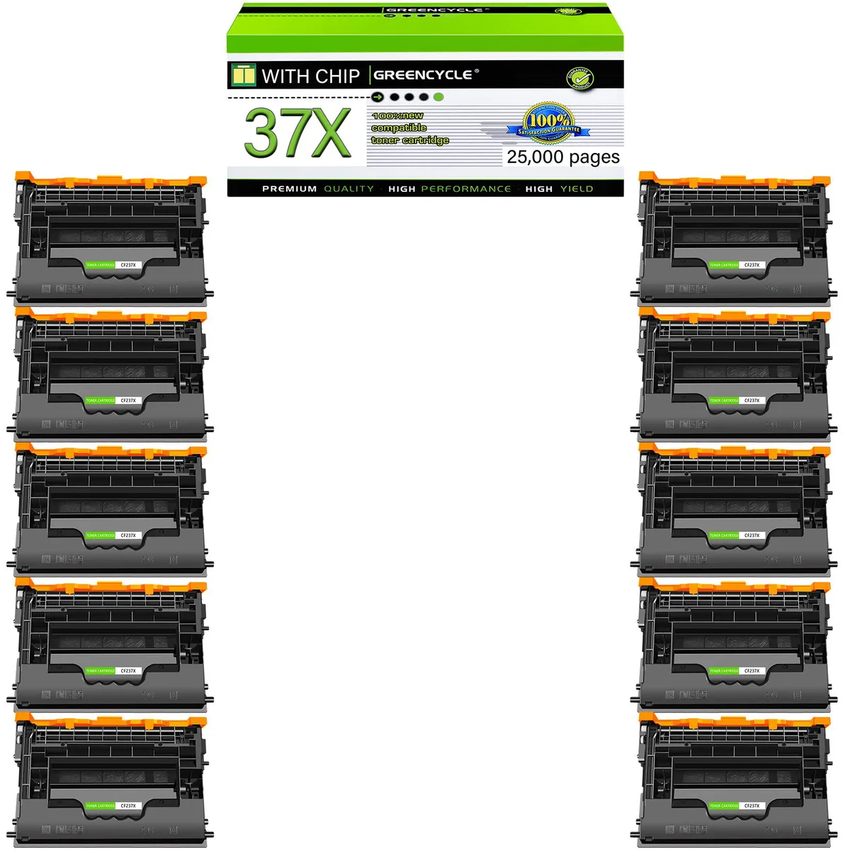 GREENCYCLE GREENCYCLE CF237X toner cartridge 10 pack black 25000 pages — product photo
