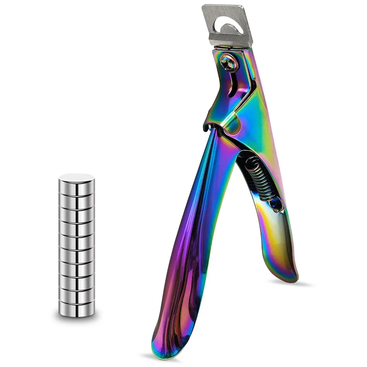 No Sew No Sew Acrylic Nail Cutter with Magnet Sizer Rainbow — product photo