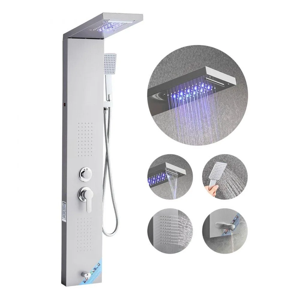 VEVOR VEVOR 6012FL 53 in Brushed Stainless Steel Shower Panel Tower System — product photo
