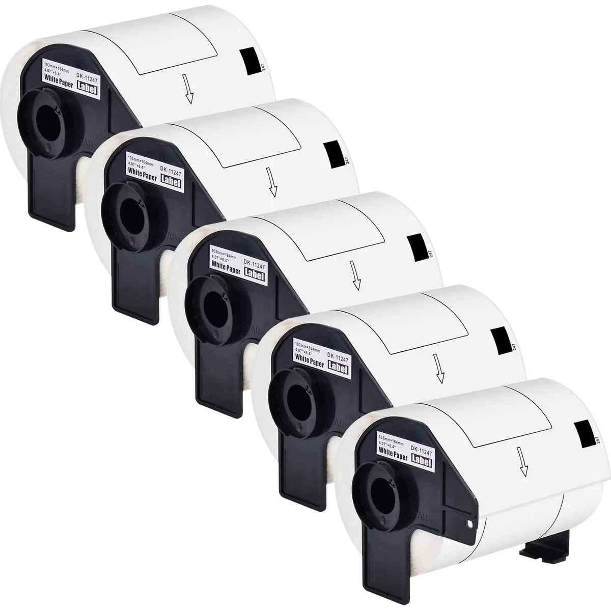 GREENCYCLE GREENCYCLE DK-1247 4.07x6.4" White Labels 5 Rolls 180/Roll — product photo