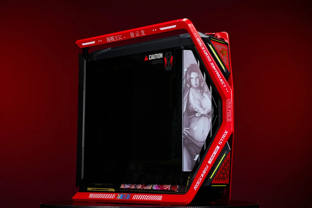 Corn Electronics Corn Electronics GR701 E-ATX PC case, 420 mm radiator, four 140 mm fans, One Piece Red — product photo