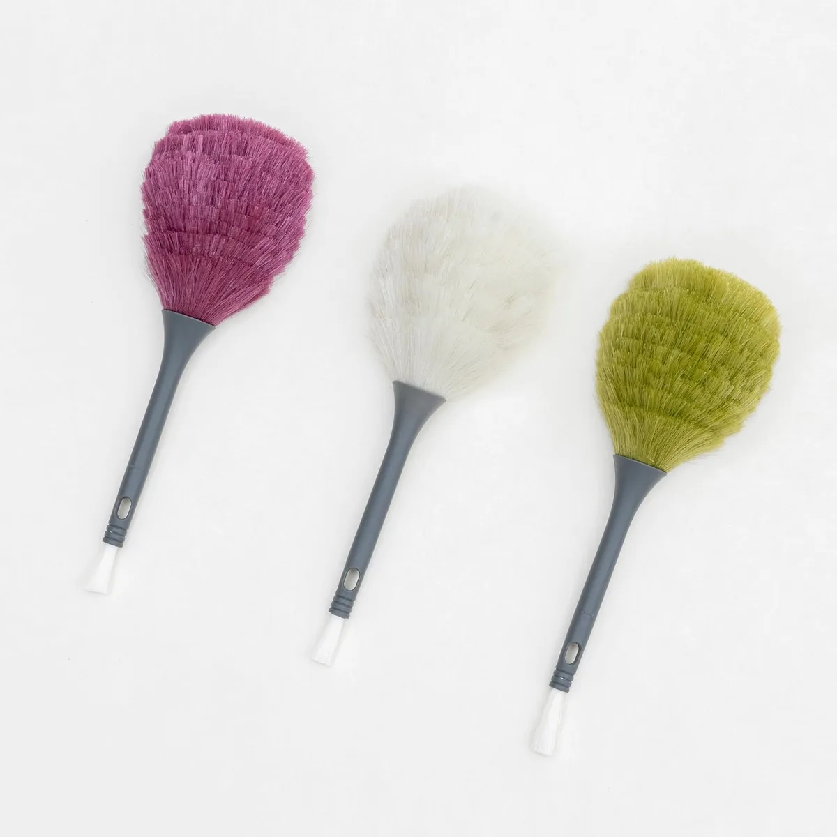 Three microfiber dual-ended dusters with electrostatic heads and ergonomic handles