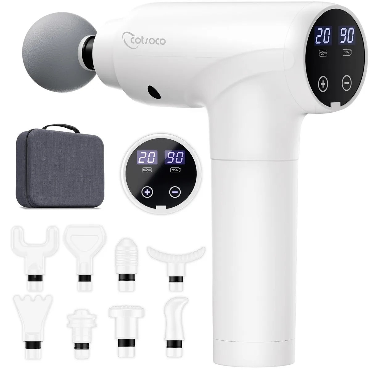 KEHIPI KEHIPI M784-WHITE Massage Gun 9 Heads 20 Speeds White — product photo