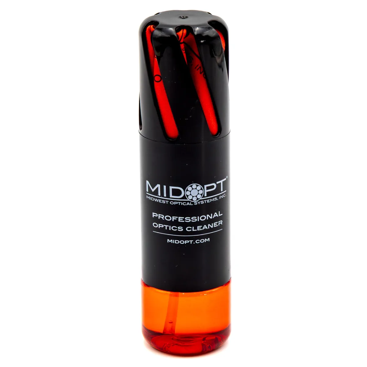 A compact tube containing 59 ml cleaning solution and a microfiber cloth