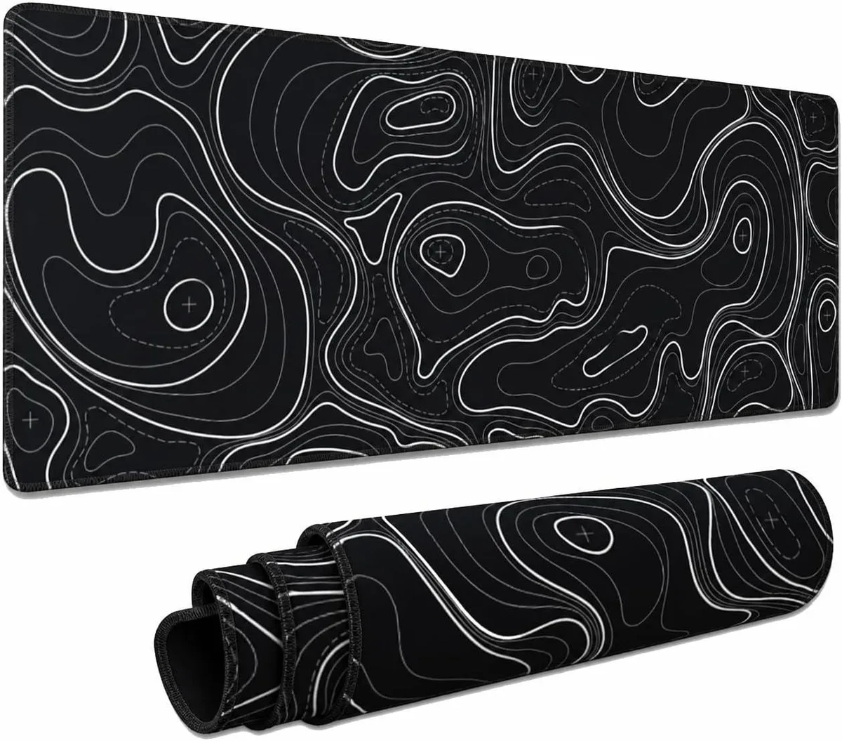 BAOFENG BAOFENG Large Gaming Mouse Pad Topographic Contour 31.5 x 11.8 Inch — product photo