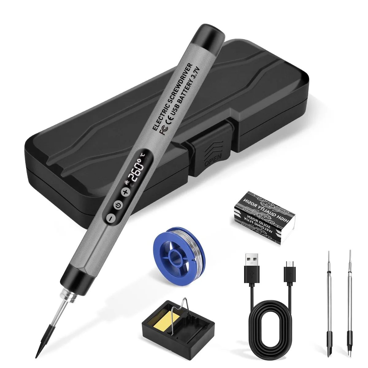  Cordless Soldering Iron Kit Grey 10W 1100mAh — product photo
