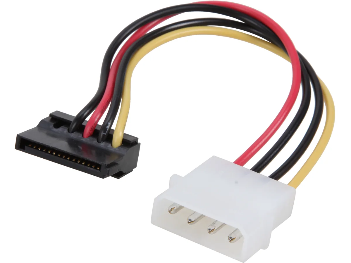 STARTECH STARTECH SATAPOWADPL 6 in 4 pin Molex to left angle SATA power adapter cable — product photo