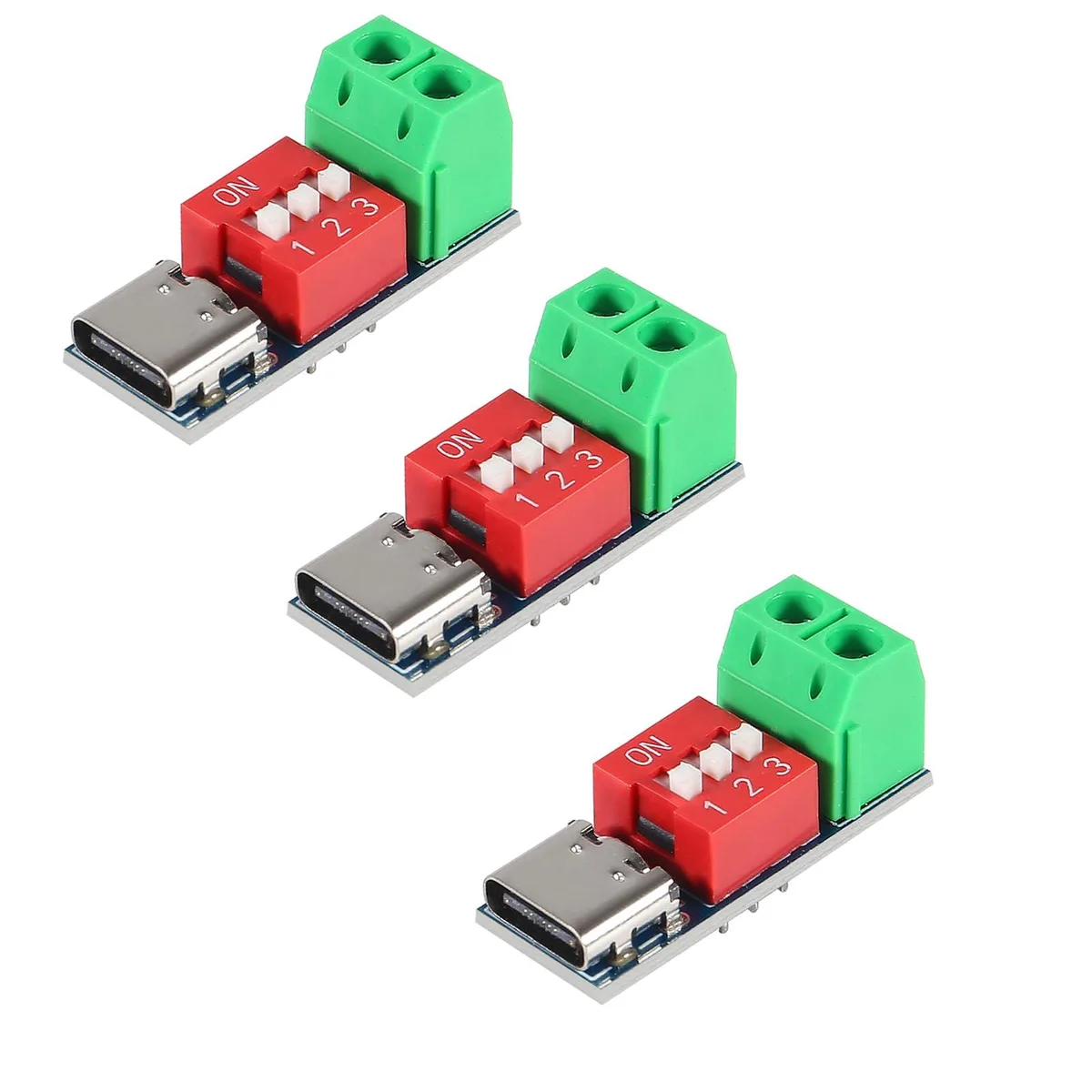 KEHIPI KEHIPI 3PCS USB-C PD Trigger Board Module 5V 9V 12V 15V 20V power adapter — product photo