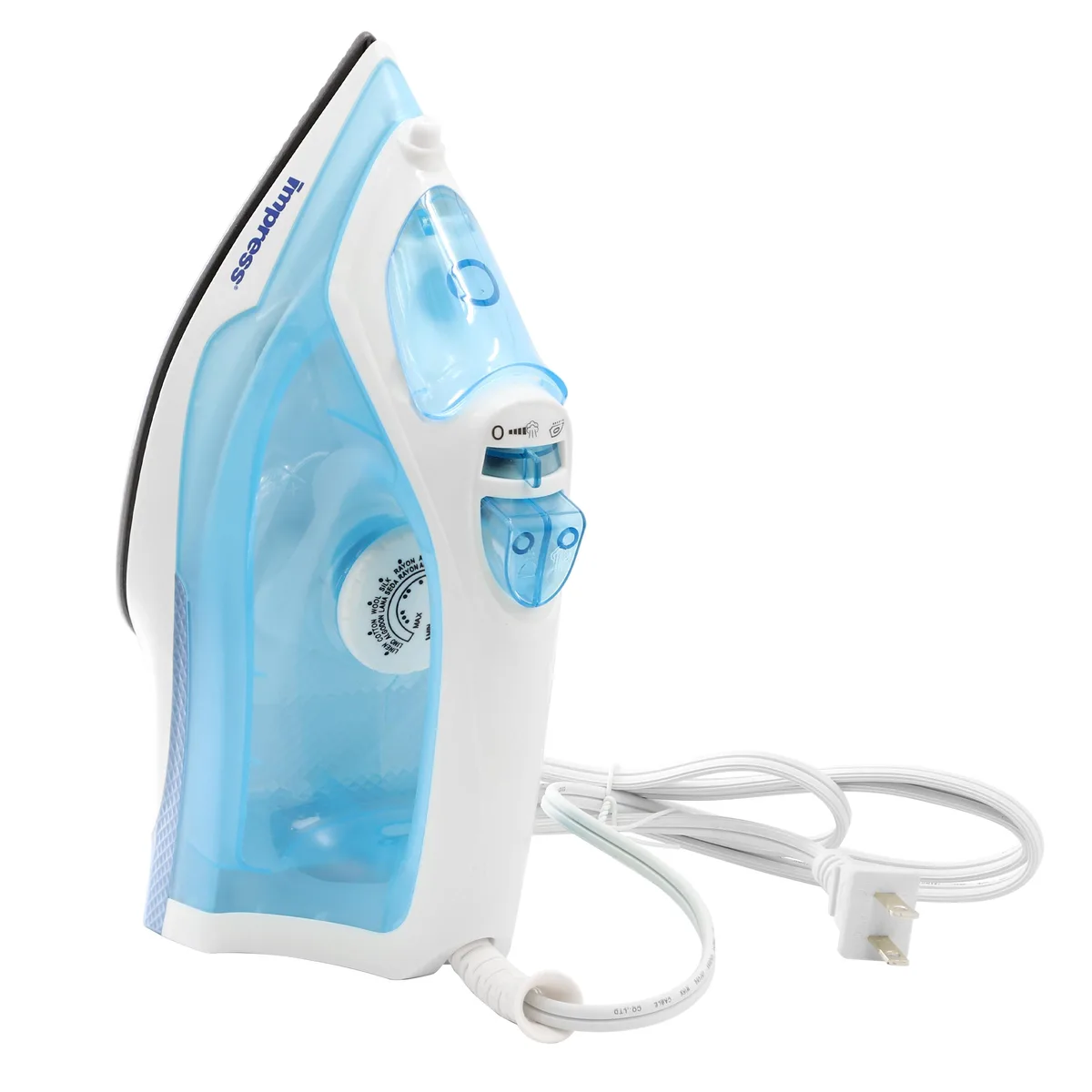 Impress Impress 510121662M Mid-Sized Spray Steam Dry Iron Blue Nonstick 20% larger soleplate 8oz water capacity — product photo