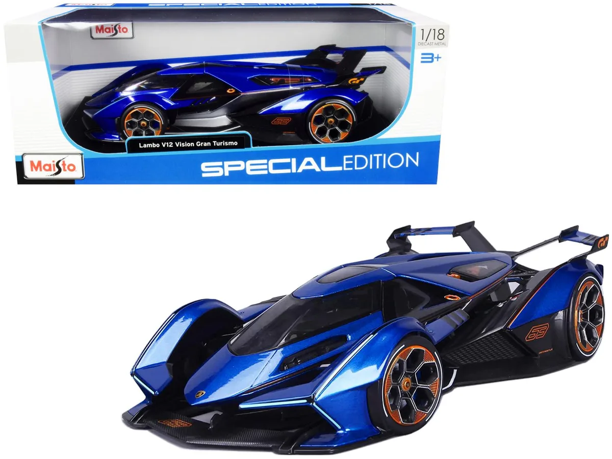 Maisto Maisto Lamborghini V12 Vision Gran Turismo Blue Metallic 1/18 hobby collectible — product photo