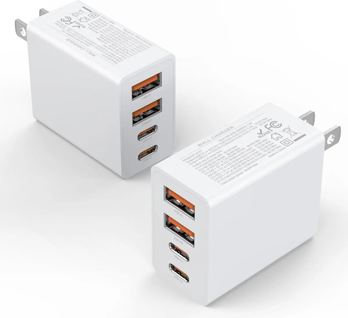 Elestur Elestur 2Pack 40W 4-Port USB-C Charger White — product photo