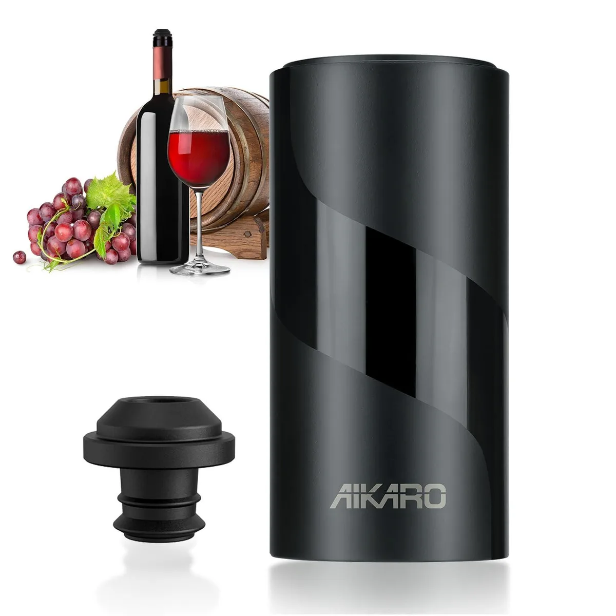  AIKARO Electric Wine Saver Vacuum Pump Battery Operated — product photo