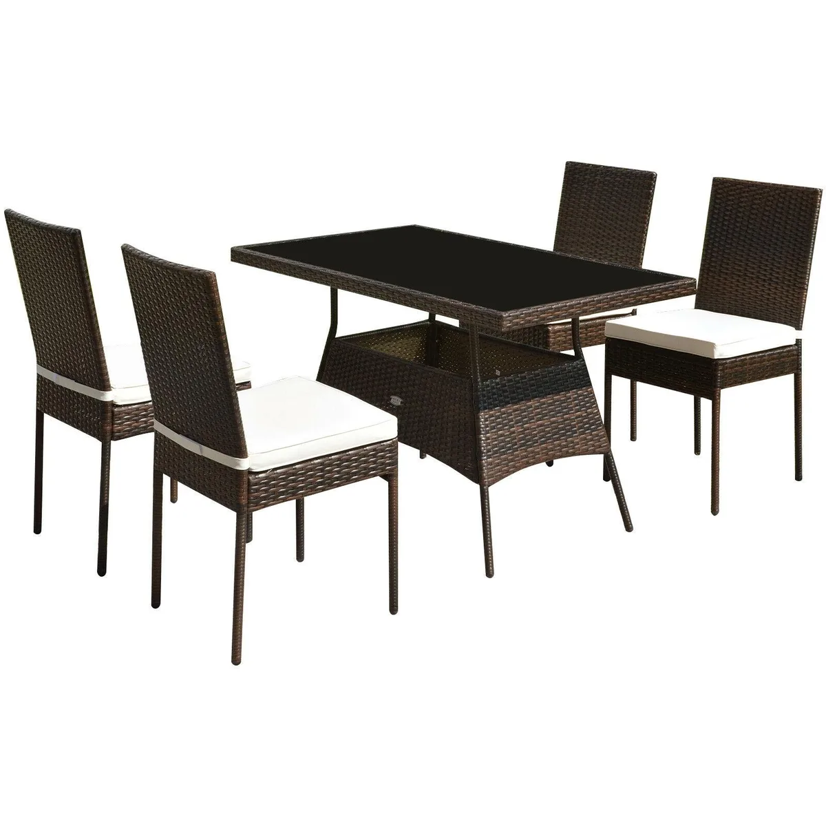 SlickBlue SlickBlue 5 Piece Rattan Dining Set Brown — product photo