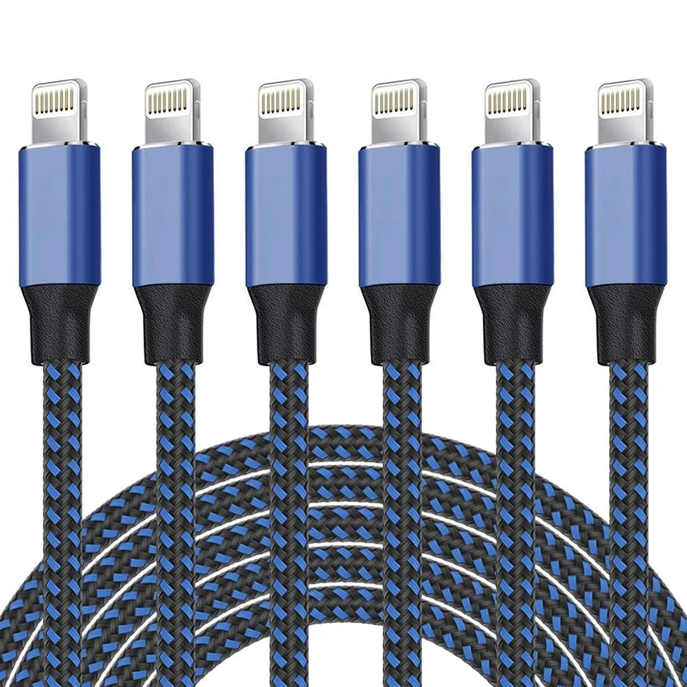 Chopmate Chopmate MFi Certified Lightning Cable 6-Pack 3/3/6/6/6/10 ft Nylon Braided — product photo