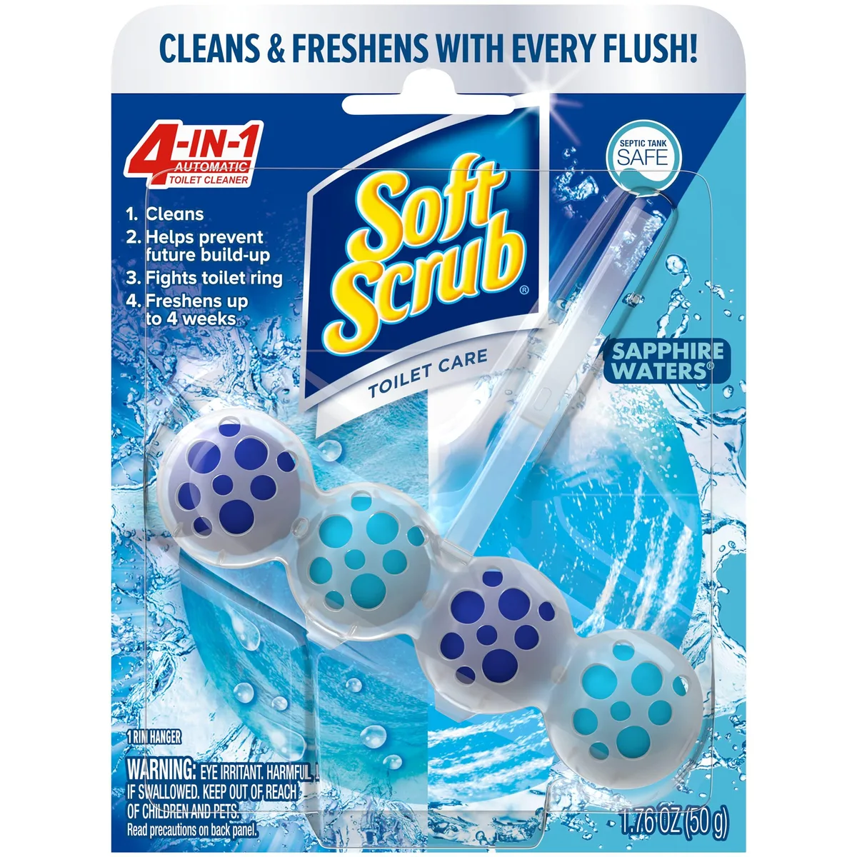 Blue 50g rim hanger toilet cleaner in Sapphire Waters scent